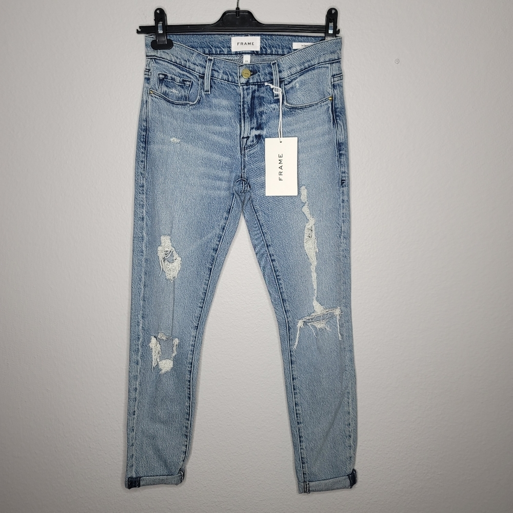 **NWT** FRAME Le Garcon Mid Rise Straight Fit Jeans, Size 24